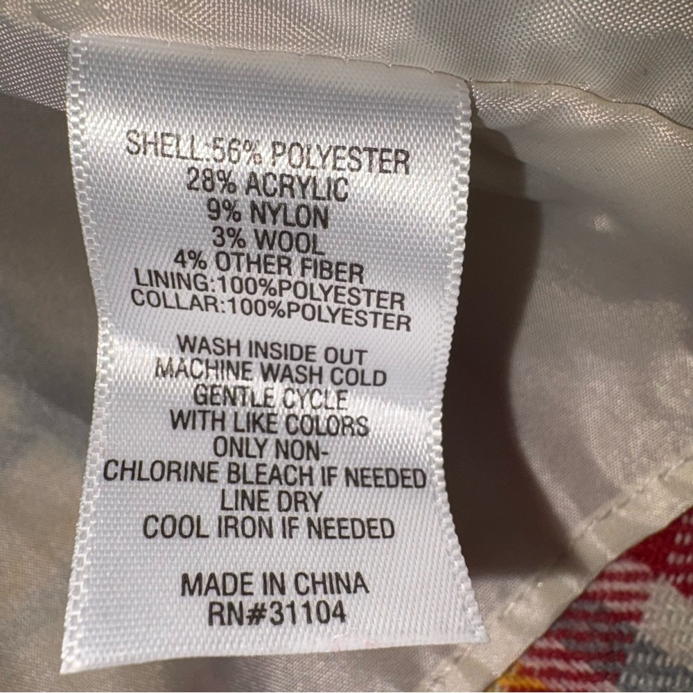 Chaps Plaid Sherpa Collar Shacket Description - Picture 8 of 8